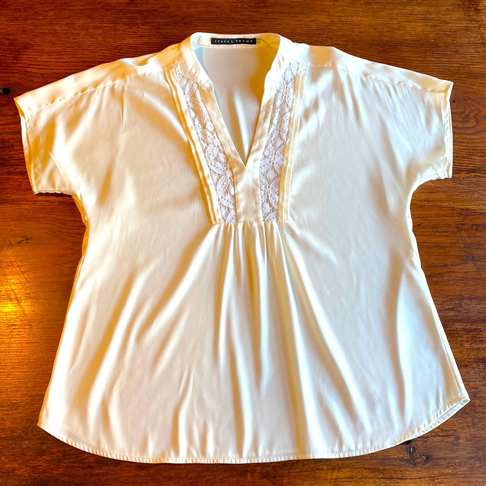 Ivanka Trump Off-White Blouse with Beautiful Detail
